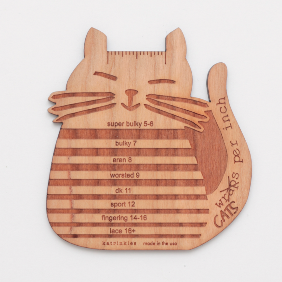 Katrinkles Cats Per Inch WPI Yarn Gauge Tool