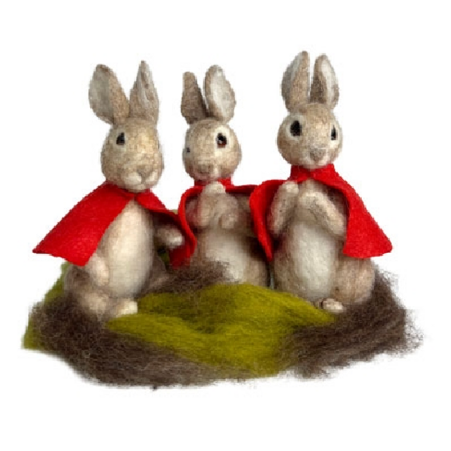 Felting Kit: Flopsy, Mopsy and Cotton-Tail