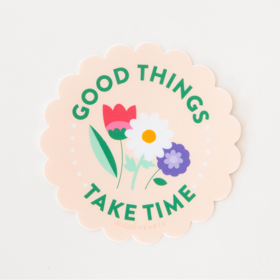 Sarah Hearts Sticker | Good Things Take Time