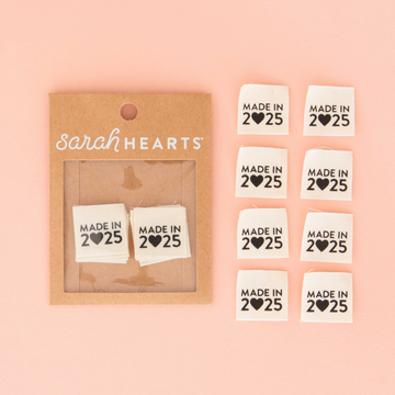 Sarah Hearts Woven Labels | Made in 2025