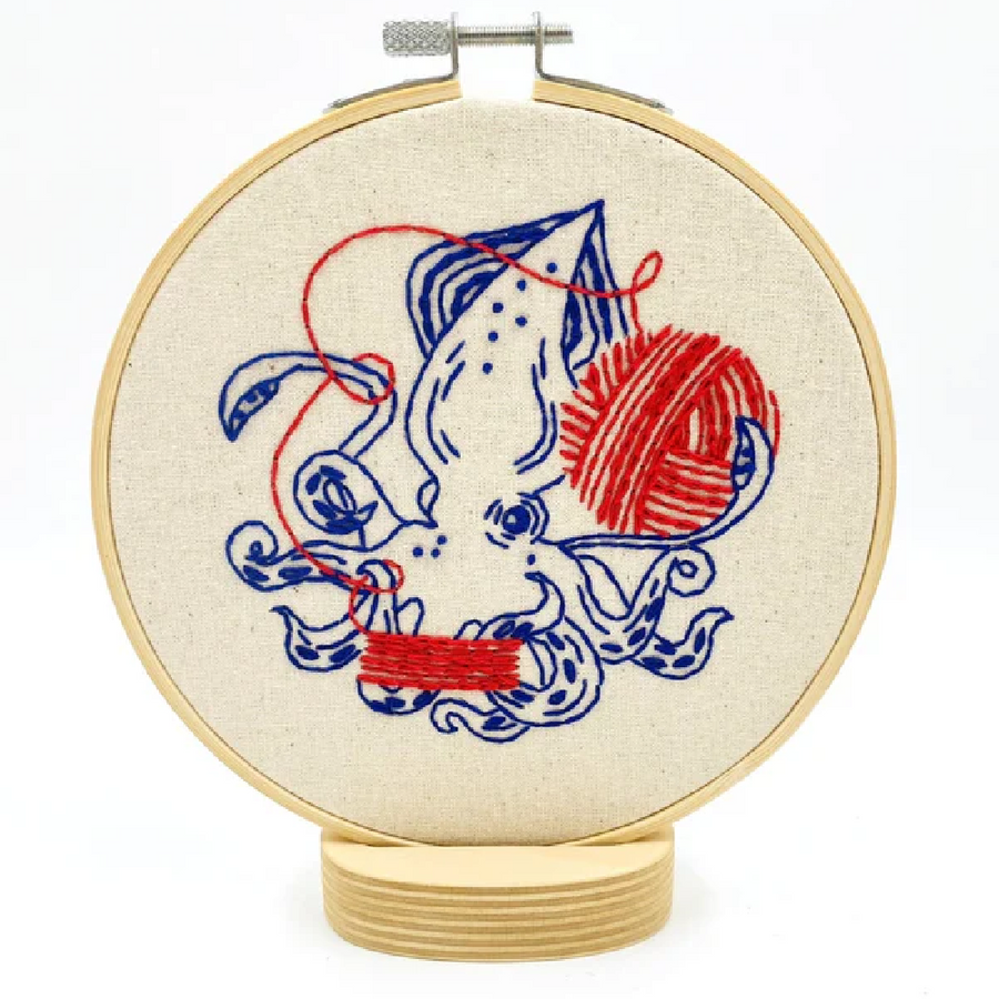 Hook, Line & Tinker Embroidery Kit | Squid Balling Yarn