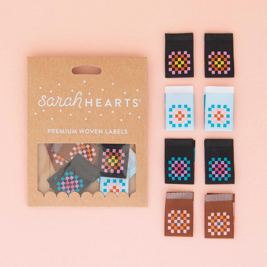 Sarah Hearts Woven Labels | Granny Square