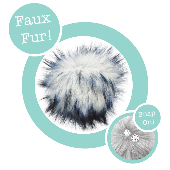 Faux Fur Pom Pom Garnet, Snap Closure – Wool and Company